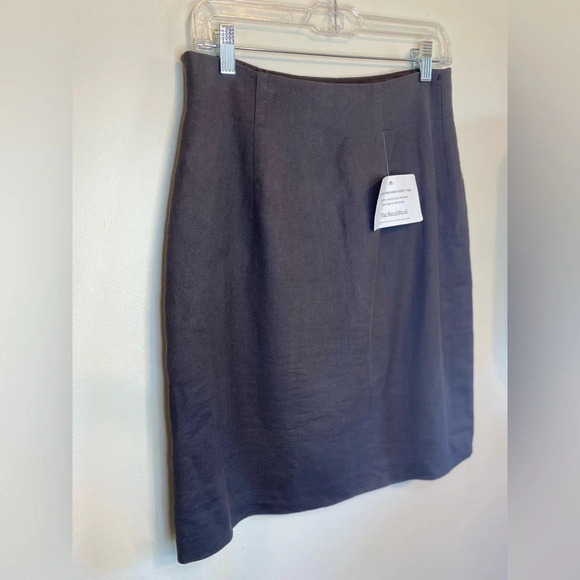NWOT Rebecca Taylor|| Grey Pencil Skirt with buckle. Cotton and Linen. - Picture 6 of 6